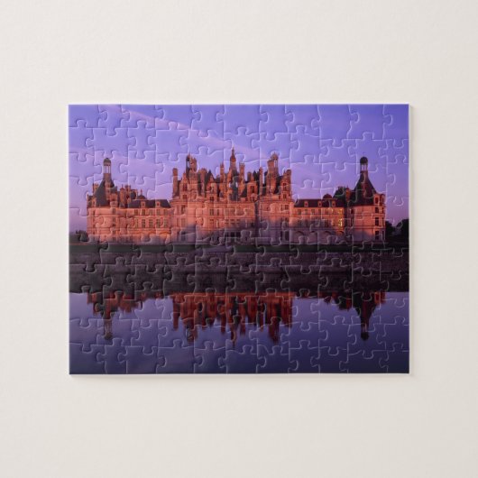 Chateau Chambord bij zonsondergang, Loire Valley,  Legpuzzel (Horizontaal)