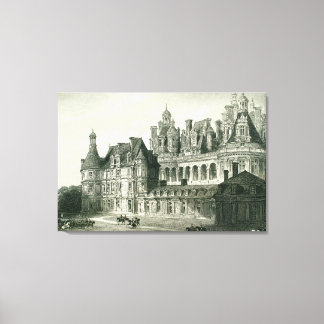Chateau Chambord Historische gravure Thomas Allom Canvas Afdruk