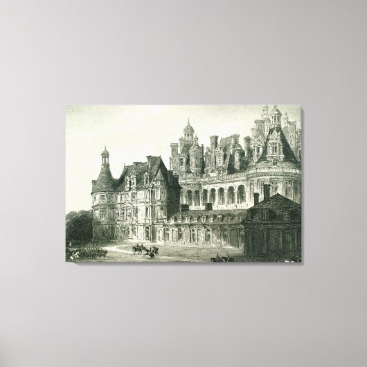 Chateau Chambord Historische gravure Thomas Allom Canvas Afdruk (Voorkant)