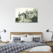 Chateau Chambord Historische gravure Thomas Allom Canvas Afdruk (Insitu (Slaapkamer))