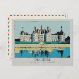 Château Chambord in de Loirevallei, Frankrijk Briefkaart
