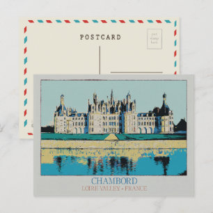 Château Chambord in de Loirevallei, Frankrijk Briefkaart