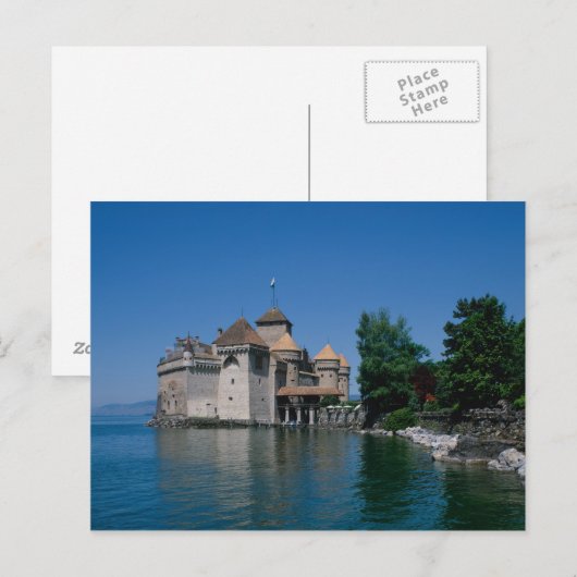 Chateau Chillon, Lake Genève, Kanton Vaud, Briefkaart (Voorkant / Achterkant)