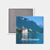 Chateau Chinon, naast het Meer van Genève 2 Magneet (Voorkant / Achterkant)