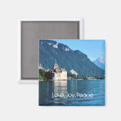 Chateau Chinon, naast het Meer van Genève 5 Magneet (Voorkant / Achterkant)