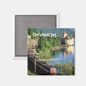 Chateau Chinon, naast het Meer van Genève 6 Magneet (Voorkant / Achterkant)