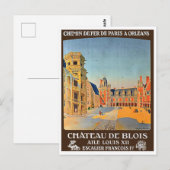 Chateau de Blois, Frankrijk,  Frans reizen Briefkaart (Voorkant / Achterkant)
