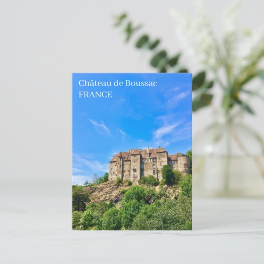 Château de Boussac Castle Frankrijk Briefkaart (Staand voorkant)