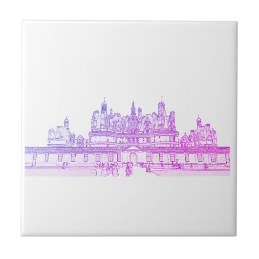 Château de Chambord Architecture France Sketch Tegeltje (Voorkant)