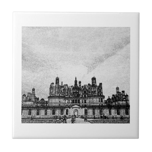 Château de Chambord Architecture France Sketch Tegeltje (Voorkant)
