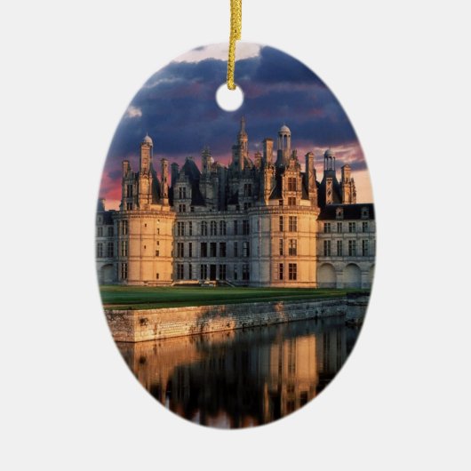 chateau de chambord Castle, Loire Valley, Frankrij Keramisch Ornament (Voorkant)
