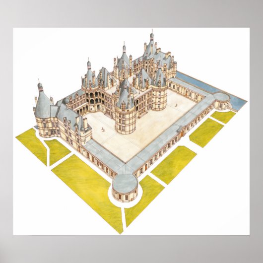 Chateau de Chambord Chambord Loir-et-Cher Poster (Voorkant)