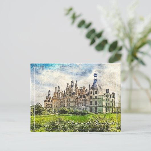 Chateau de Chambord, Frankrijk. Briefkaart (Staand voorkant)