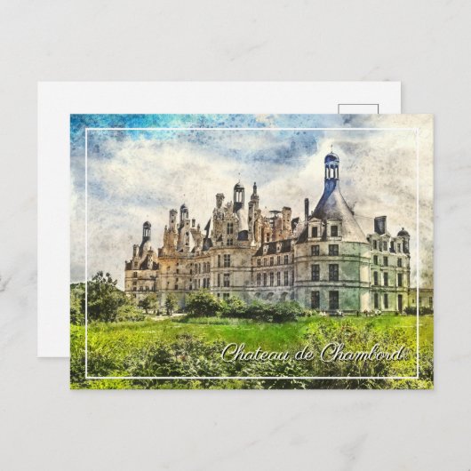 Chateau de Chambord, Frankrijk. Briefkaart (Voorkant / Achterkant)