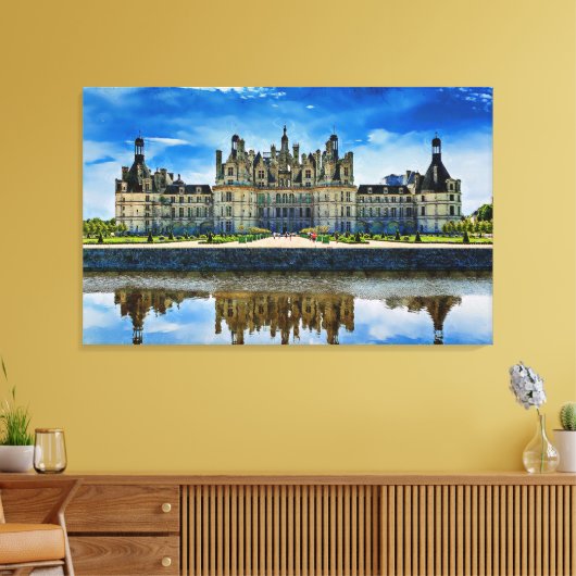 Chateau de Chambord, Frankrijk. Canvas Afdruk (Insitu (Woonkamer))