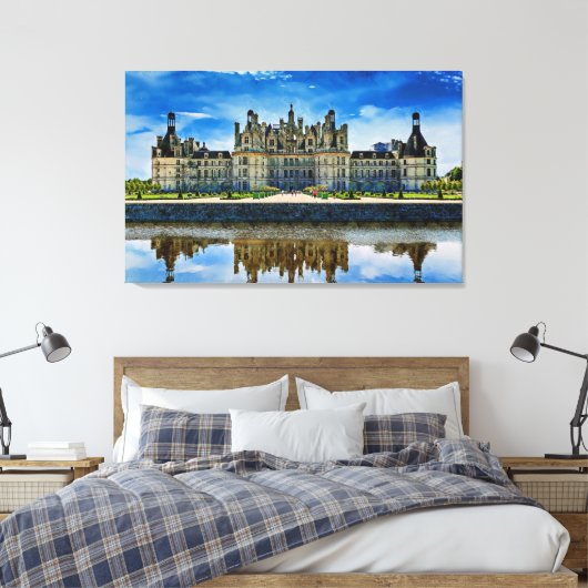 Chateau de Chambord, Frankrijk. Canvas Afdruk (Insitu (Slaapkamer))