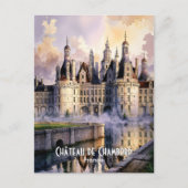 Chateau de Chambord Loire Frankrijk Waterverf Cast Briefkaart (Voorkant)