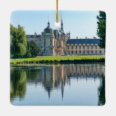 Chateau de Chantilly en reflectie in een vijver Keramisch Ornament (Achterkant)