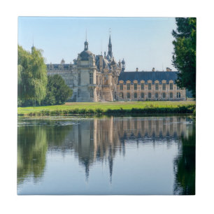 Chateau de Chantilly en reflectie in een vijver Tegeltje