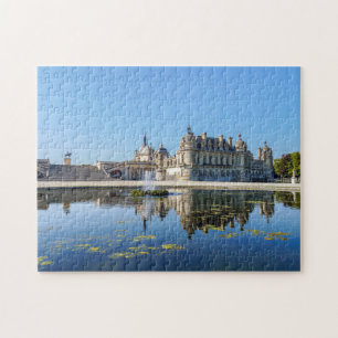 Chateau de Chantilly met reflectie in een vijver Legpuzzel
