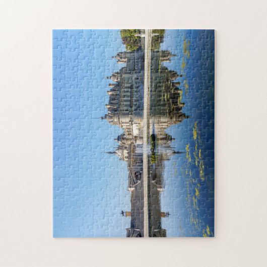 Chateau de Chantilly met reflectie in een vijver Legpuzzel (Verticaal)