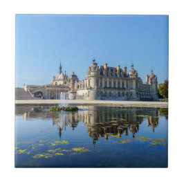 Chateau de Chantilly met reflectie in een vijver Tegeltje