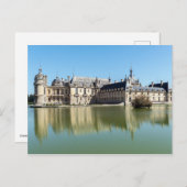 Chateau de Chantilly met reflectie in het meer Briefkaart (Voorkant / Achterkant)