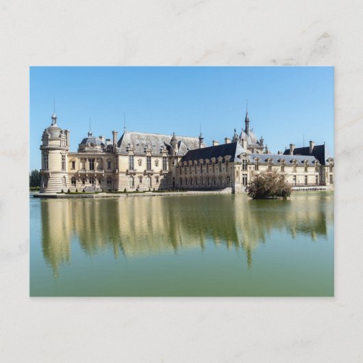 Chateau de Chantilly met reflectie in het meer Briefkaart (Voorkant)