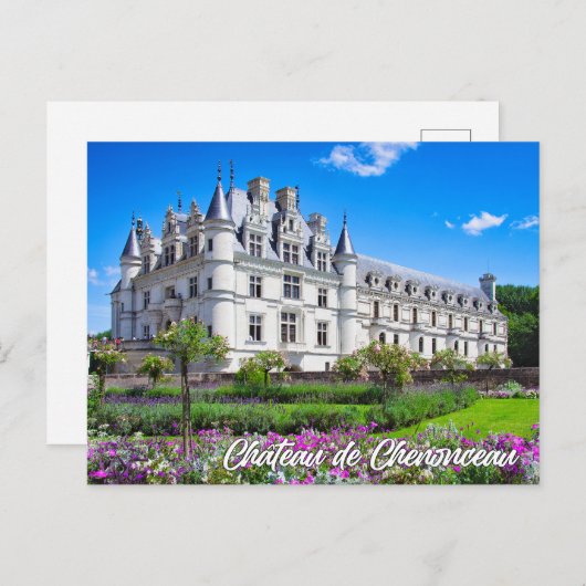 Chateau de Chenonceau, France Briefkaart (Voorkant / Achterkant)