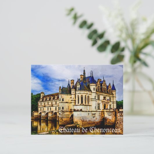Chateau de Chenonceau. Frankrijk. Briefkaart (Staand voorkant)