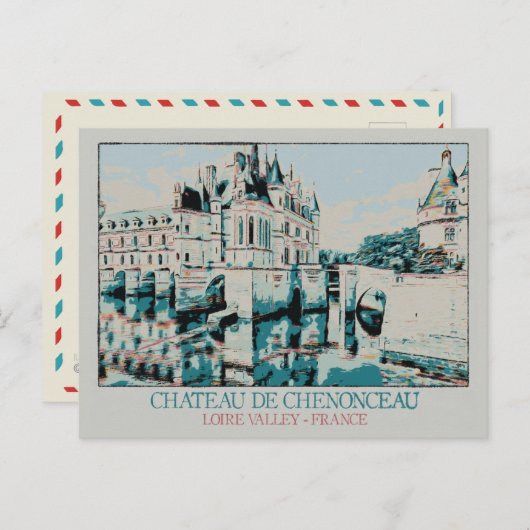 Château de Chenonceau in de Loirevallei, Frankrijk Briefkaart (Voorkant / Achterkant)