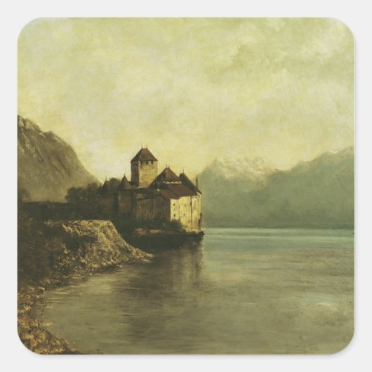Chateau de Chillon, 1874 Vierkante Sticker (Voorkant)