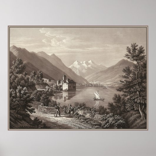 Chateau de Chillon, Lake Genève, Zwitserland Poster (Voorkant)