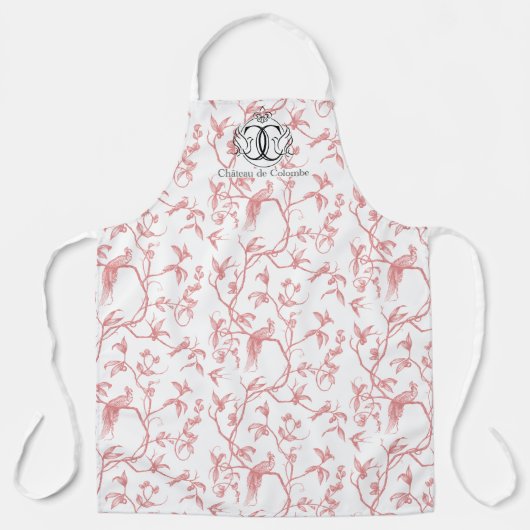 Chateau de Colombe Peacock toile schort (roze) (Voorkant)