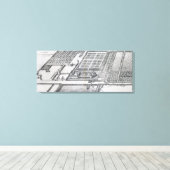 Chateau de Dampierre, uitzicht van de nalatenschap Canvas Afdruk (Insitu (Houten vloer))