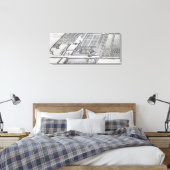 Chateau de Dampierre, uitzicht van de nalatenschap Canvas Afdruk (Insitu (Slaapkamer))