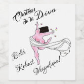 "Chateau de la DIVA” Wijnlabel Wijn Etiket (Enkel label)