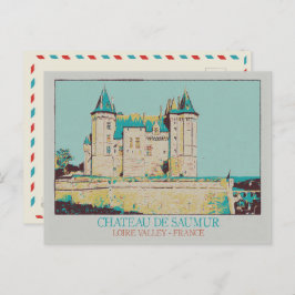 Château de Saumur in de Loirevallei, Frankrijk Briefkaart