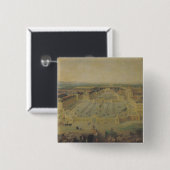 Chateau de Versailles en de Place Vierkante Button 5,1 Cm (Voorkant /achterkant)