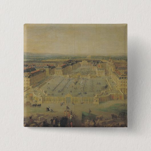 Chateau de Versailles en de Place Vierkante Button 5,1 Cm (Voorkant)