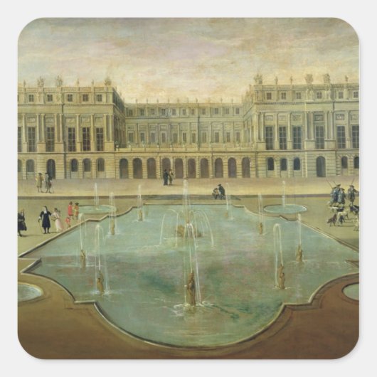 Chateau de Versailles van de tuinzijde Vierkante Sticker (Voorkant)