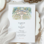 Château de Villette France Watercolor Wedding Kaart