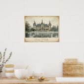 Château de Vizille Frankrijk Landschapskunst Poster (Keuken)
