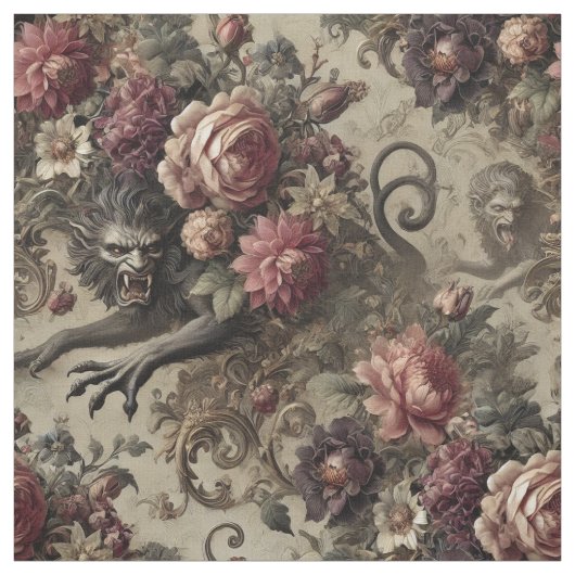 Château des Loups – Gothic Statement Tegel Stof (Swatch)