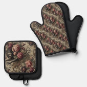 Château des Loups – Gotisch Victoriaans Ovenwant & Pannenlap Set (Voorkant / Achterkant)