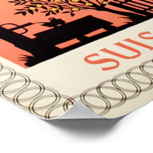 Château-d'Oex,Vaud,Zwitserland,Reisposter Poster (Hoek)