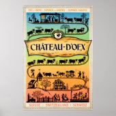 Château-d'Oex,Vaud,Zwitserland,Reisposter Poster (Voorkant)