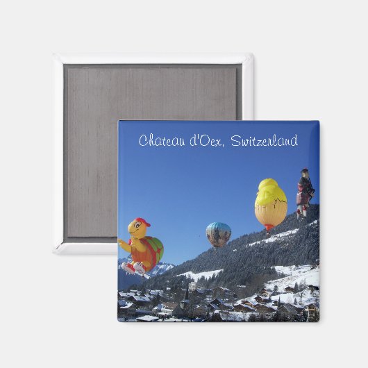 Chateau d'Oex, Zwitserland Magneet (Voorkant / Achterkant)