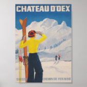 Chateau D'oex Zwitserland  skireis Poster (Voorkant)