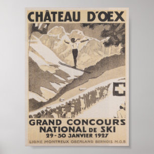 Chateau D'oex Zwitserland  skireis Poster